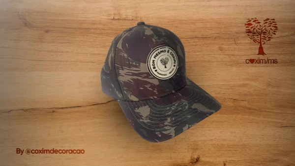 Boné modelo Americano em Tecido Militar Camuflado
